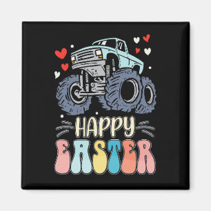 Gelukkig Pasen Monstertruck Konijn Konijn Eieren Magneet