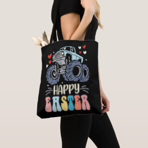 Gelukkig Pasen Monstertruck Konijn Konijn Eieren Tote Bag