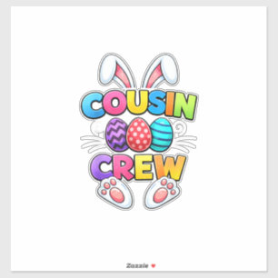 Gelukkig Pasen Neef Bemanning Konijn Familie Match Sticker