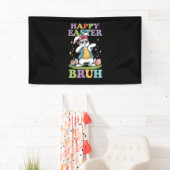 Gelukkig Pasen Ome Grappige Dabbing Konijn Konijn  Spandoek (Insitu)
