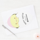 Gelukkig Pasen Ovale Sticker (Envelop)