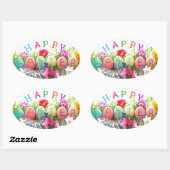 Gelukkig Pasen Ovale Stickers (Vel)