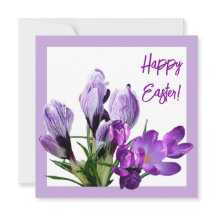 Gelukkig Pasen paarse bloemige heldere kleurrijke 