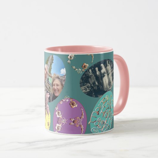 Gelukkig Pasen, Paaseieren met 3 foto's Mok (Voorkant rechts)