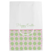 Gelukkig Pasen Pastel Patroon Lente Kleuren Chique Medium Cadeauzakje (Achterkant)