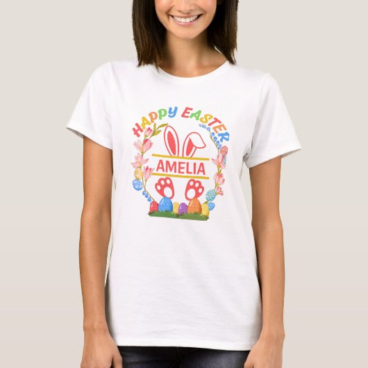 Gelukkig Pasen Persoonlijk  T-shirt (Voorkant)