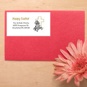 Gelukkig Pasen religieus retour adres label