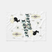 Gelukkig Pasen Retro Mid Century Moderne Stijl Kon Fleece Deken (Voorkant (Horizontaal))