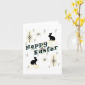 Gelukkig Pasen Retro Mid Century Moderne Stijl Kon Kaart (Gele Bloem)