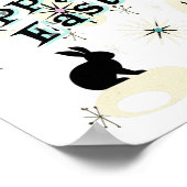 Gelukkig Pasen Retro Mid Century Moderne Stijl Kon Poster (Hoek)