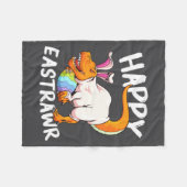 Gelukkig Pasen Rex Paas Rex Dinosaur Bunny Kind D Fleece Deken (Voorkant (Horizontaal))