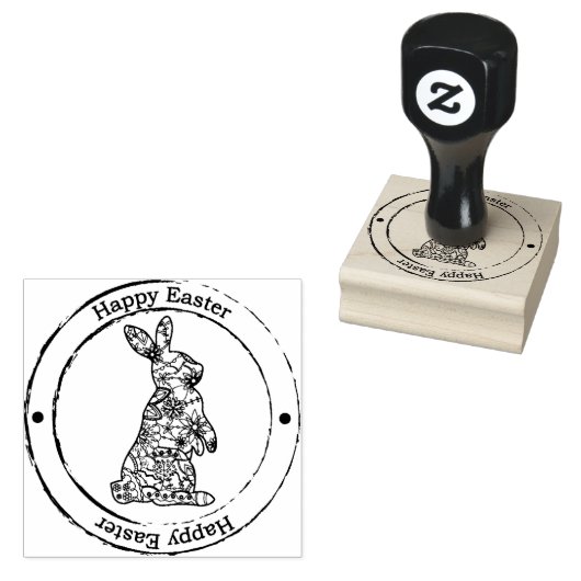 Gelukkig Pasen rubberen stempel 3 (Gestempeld)