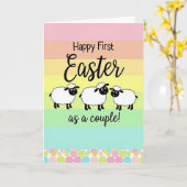 Gelukkig Pasen Schaap Vrienden Kaart (Gele Bloem)