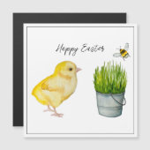 Gelukkig Pasen, schattig chick en hommel (Voorkant / Achterkant)