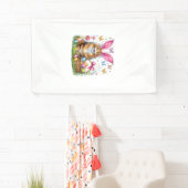 Gelukkig Pasen Schattig Konijn Maine Coon Kat Pase Spandoek (Insitu)