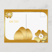 Gelukkig Pasen Schattige Gouden Kaart (Achterkant)