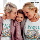 Gelukkig Pasen Schattige Konijntje  Naam Familie T-shirt