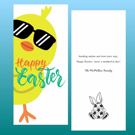 Gelukkig Pasen Schattige Lente Chick Vakantie Flat