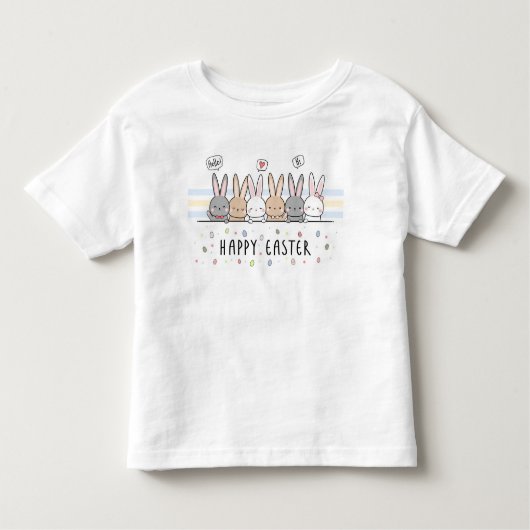 Gelukkig Pasen Schattige paaskonijntjes Kinder Shirts (Voorkant)