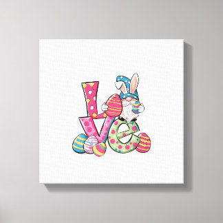 Gelukkig Pasen Shirt Gnome Pasen Dag Liefde Mannen Canvas Afdruk