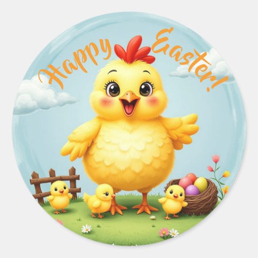 Gelukkig Pasen Sticker (Voorkant)