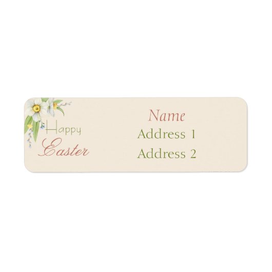 Gelukkig Pasen Sweet Floral gepersonaliseerd Etiket (Voorkant)