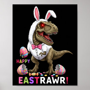 Gelukkig Pasen T Rex Dinosaur Paashaas Snoep E Poster