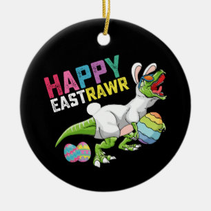 Gelukkig Pasen T Rex Dinosaurus Paashaas Ei Keramisch Ornament