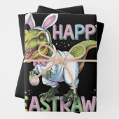 Gelukkig Pasen T Rex Paas Dinosaur Konijn Ei Inpakpapier Vel (In situ)