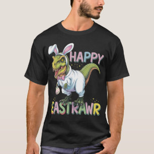 Gelukkig Pasen T Rex Paas Dinosaurus Konijn Ei T-shirt