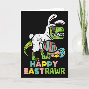 Gelukkig Pasen Trex Paashaas Ei Grappige Dinosauru Kaart