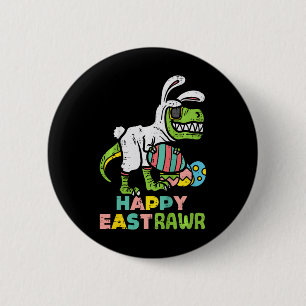 Gelukkig Pasen Trex Paashaas Ei Grappige Dinosauru Ronde Button 5,7 Cm