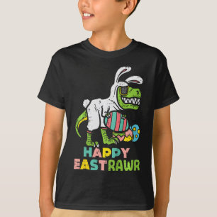 Gelukkig Pasen Trex Paashaas Ei Grappige Dinosauru T-shirt