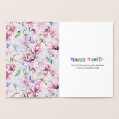 Gelukkig Pasen Typografie Pastel Bloemen Patroon Folie Kaarten (Binnen)