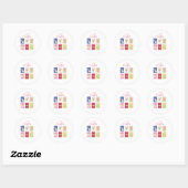Gelukkig Pasen Vakantie Stempel Ronde Sticker (Vel)