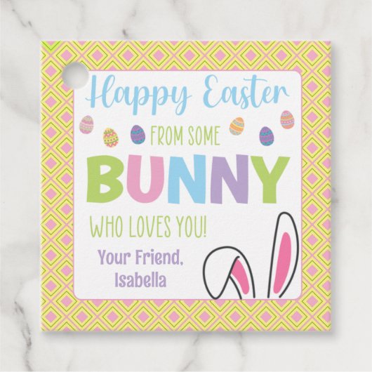 Gelukkig Pasen van een Bunny die van je houdt Bedankjes Labels (Voorkant)