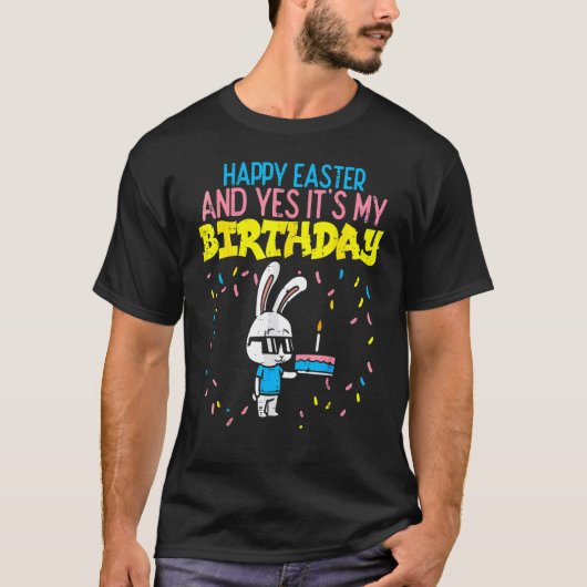 Gelukkig Pasen Verjaardag Bunny Cake Dag Party Boy T-shirt (Voorkant)