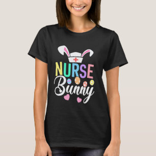 Gelukkig Pasen Verpleegster Konijn Oren Paaseieren T-shirt