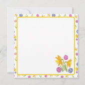 Gelukkig Pasen versierd ei, kip en zon Aankondiging (Achterkant)