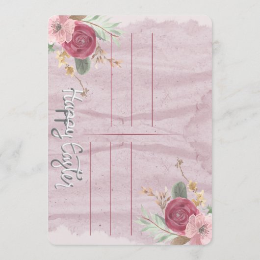 Gelukkig Pasen Viering Uitnodiging (Achterkant)