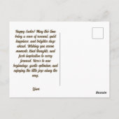 Gelukkig Pasen Vintage Konijn met Eiermand Briefkaart (Achterkant)
