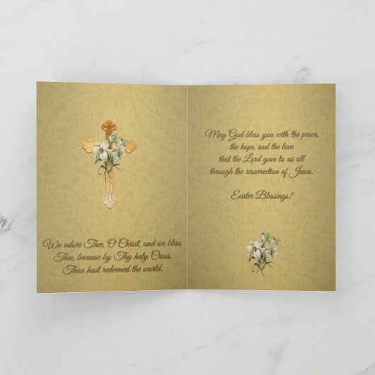 Gelukkig Pasen voor een katholieke priester Religi Feestdagen Kaart (Binnen)