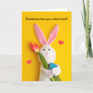 Gelukkig Pasen voor iedereen die van konijntje hou Feestdagen Kaart