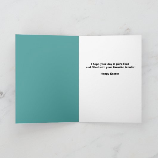 Gelukkig Pasen voor iedereen grappige kat met open Feestdagen Kaart (Binnen)