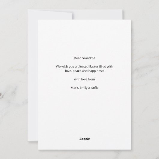 Gelukkig Pasen wensen Feestdagenkaart (Achterkant)