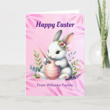 Gelukkig Pasen, Wit Konijntje Schilderen van een P