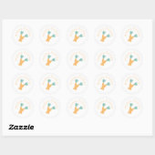 Gelukkig Pasen Wortel Bos Ronde Sticker (Vel)