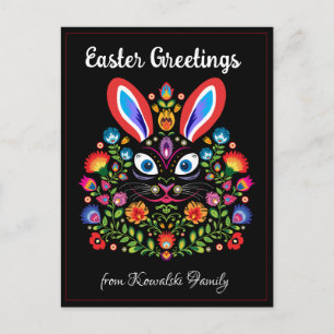 🐰Gelukkig Pasen (Wycinanki) aanpasbaar Briefkaart