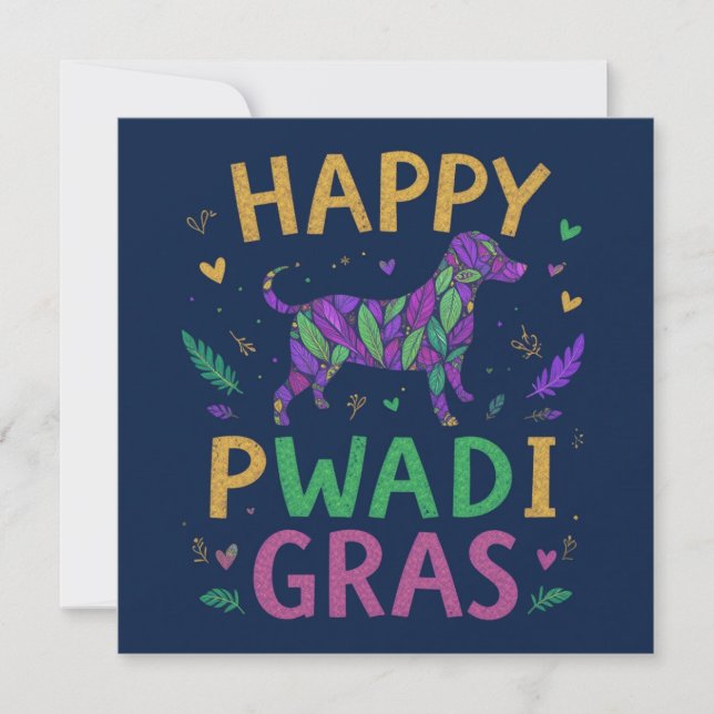 Gelukkig pawdi Mardi gras (Voorkant)