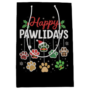 Gelukkig Pawlidays Grappige Kerstmis Hond Poot Xma Medium Cadeauzakje